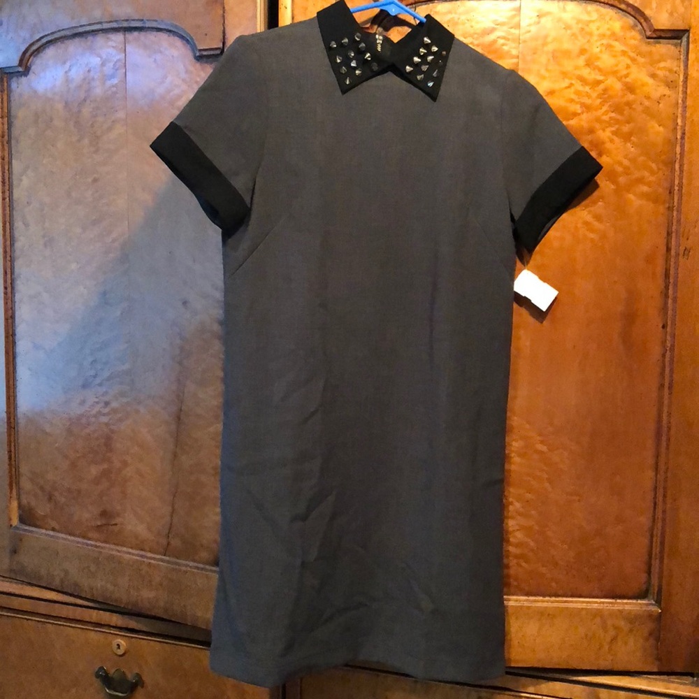 Collared shirt dress with spike accents- NWT